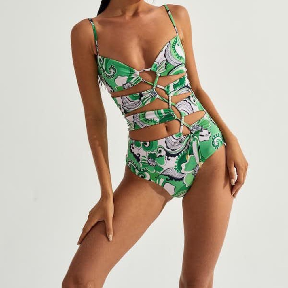 Cin Cin Drawstring Swimsuit - Size Small